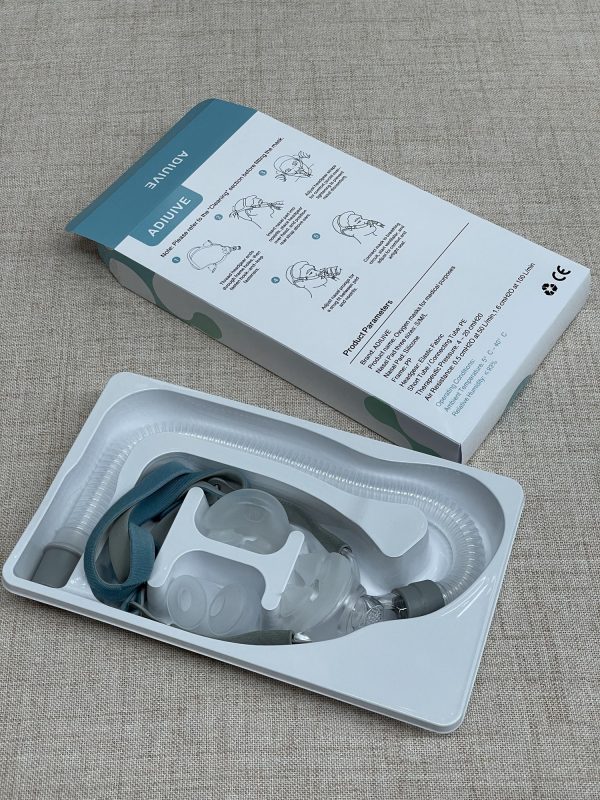 ADIUIVE-10-1 Adiuive Comfort Oxygen Mask & Tubing Kit - Soft Adjustable Nasal Cannula with Secure Head Straps - Compatible with All Standard Oxygen Concentrators - Complete Replacement Set for Home Wellness