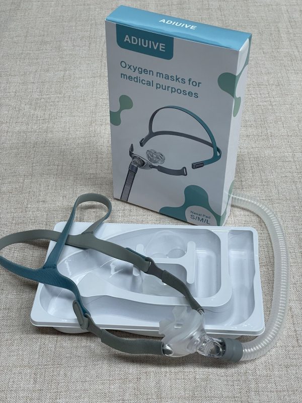 ADIUIVE-10-8 Adiuive Comfort Oxygen Mask & Tubing Kit - Soft Adjustable Nasal Cannula with Secure Head Straps - Compatible with All Standard Oxygen Concentrators - Complete Replacement Set for Home Wellness